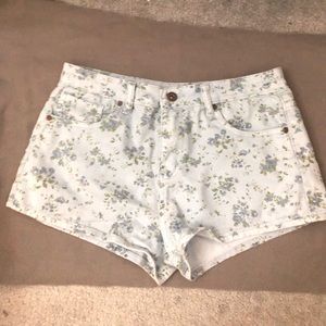Forever 21 Denim Floral Jean Shorts